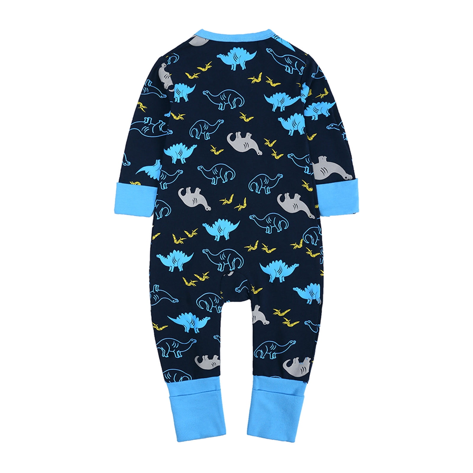 KVPLBQFD Baby Boy Jumpsuit Boys and Long Sleeve Onesies 18-24 Months Girls Baby Sleep and Play Pajamas Romper Jumpsuit Printed Cotton One-piece Romper with Zip Front Toddler Girls Clothes