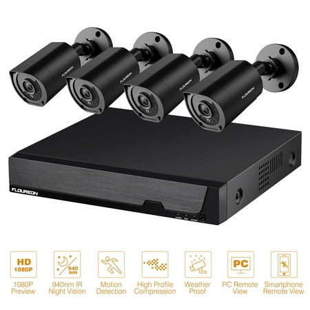 Standing Camel Outdoor Light - FLOUREON 8CH DVR Security Camera System 5 IN 1 1080N Video DVR Recorder 4X HD 3000TVL 1080P Invisible IR Night Vision Indoor Outdoor Weatherproof CCTV Cameras Motion Alert, PC Remote Access