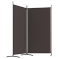 thumbnail image 3 of vidaXL 2-Panel Room Divider Brown 175x180 cm Fabric, 3 of 5
