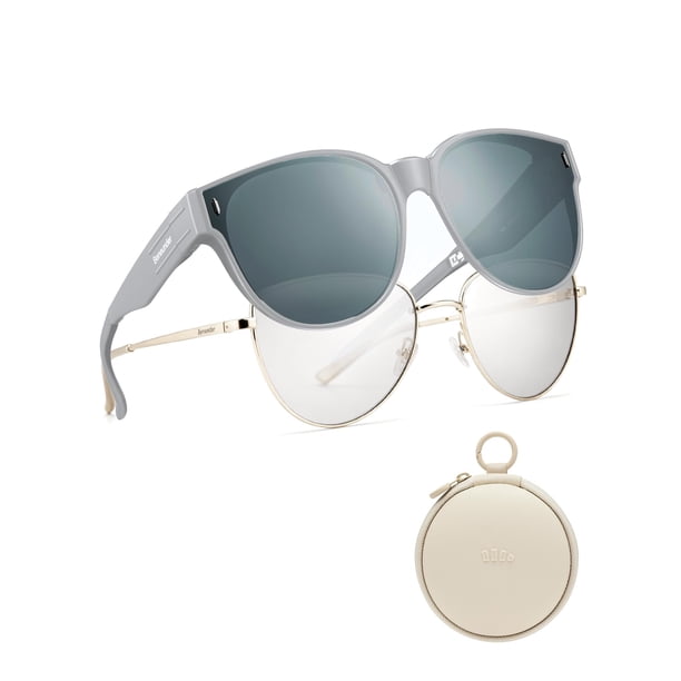 Gafas de Sol Polarizadas Retro Redondas BENEUNDER para Ponerse Sobre Lentes (Unisex)