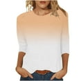 thumbnail image 1 of Hauts à Manches 3/4 pour Femmes Mode T-Shirt Imprimé Mi-Longueur Blouse Col Rond Hauts Décontractés T-Shirts pour Femmes Mode T-Shirts à Manches 3/4 pour Femmes, 1 of 5