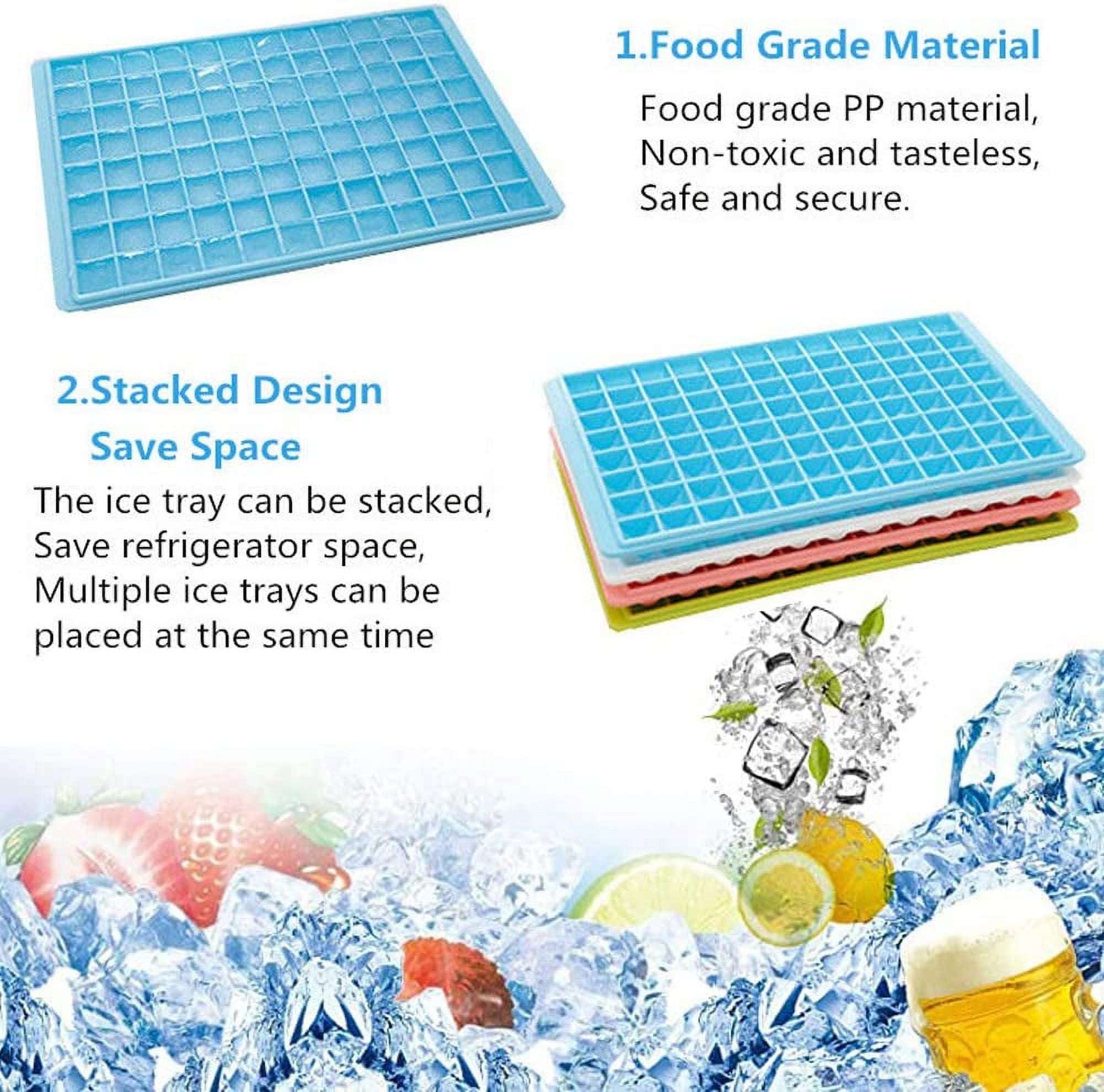 Ice Cube Tray With Lid, 3 Packs 18 Cubes, Silicone Large Ice Cube Molds,  Flexible Stackable And Eas