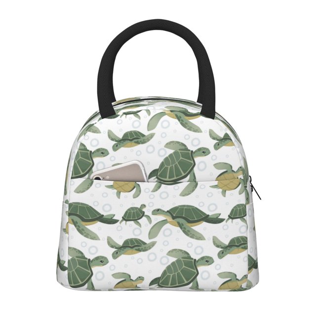 Disketp Cute Turtle Bolsa Térmica para Almuerzo, Lonchera con Abertura Amplia y Gran Capacidad, Organizador Reutilizable para Mujeres, Hombres y Adultos