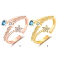 thumbnail image 4 of Qarigey Anillo abierto para mujer, nudillo de cristal estético Vintage, regalo de joyería de moda Ropa, zapatos y accesorios Miscelánea Gold Qarigey AP010850-02, 4 of 6