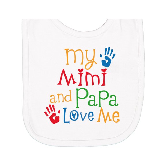 Inktastic Mimi and Papa Love Me Newborn Bib