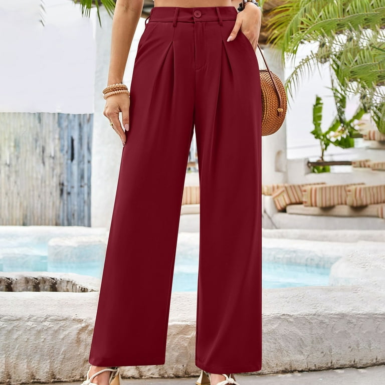 Formal Maroon Dress Pants Womens Zacpncv Women's Clothing Work Commuting Business Temperament Loose Casual Formal Suit Pants Burgundy Formal Maroon Dress Pants Womens Zacpncv Women's Clothing Work Commuting Business Temperament Loose Casual Formal Suit Pants Burgundy