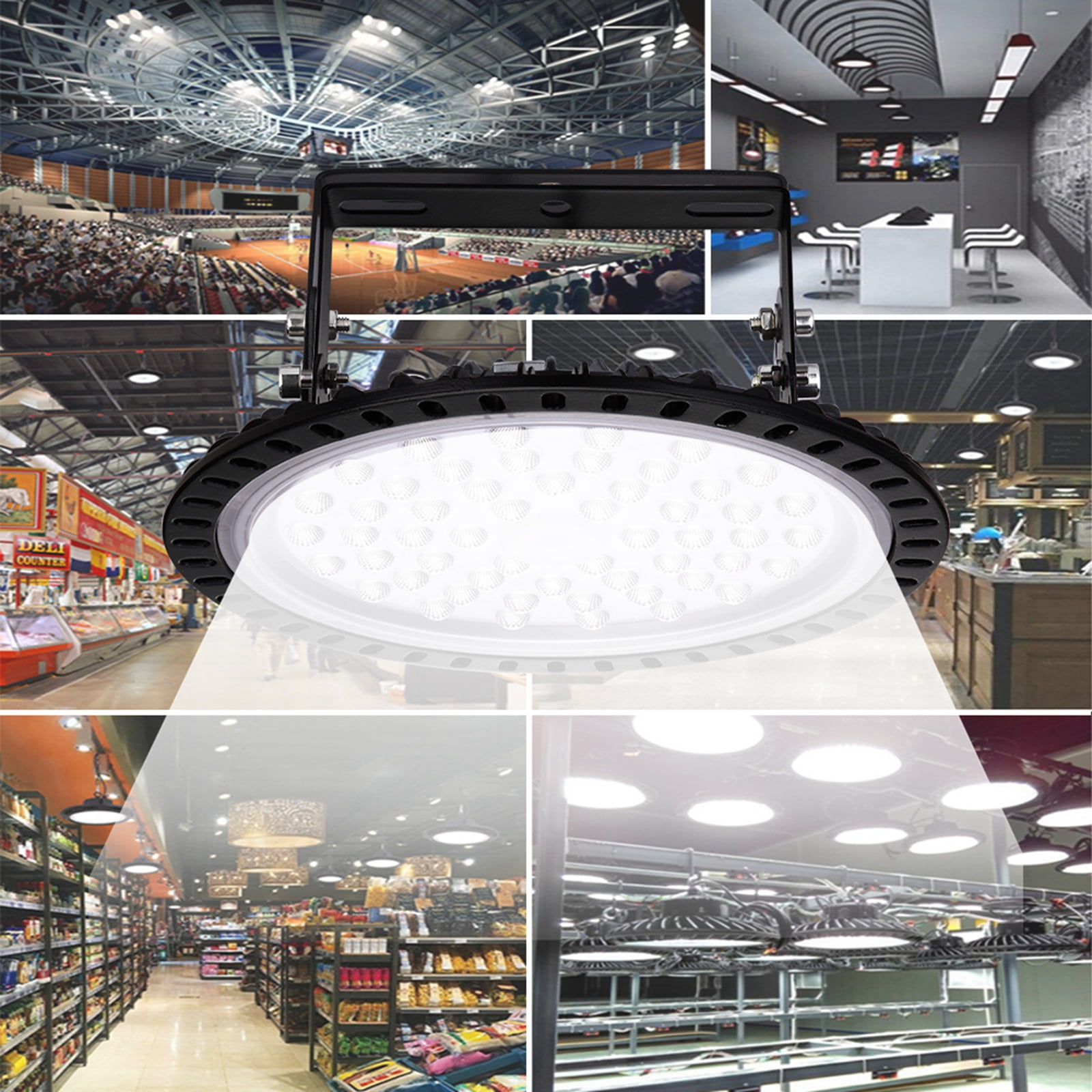 200W LED High Bay Warehouse Shop Commercial Light Fixture USA MADE Super Bright 