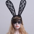thumbnail image 1 of Halloween Party Ball Black Lace Rabbit Bunny Ears Headband Headwear, 1 of 3