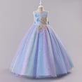 thumbnail image 2 of Girls Princess Dresses Formal Ball Gown Dress Floor Sleeveless Party Costume Birthday Wedding, 2 of 5