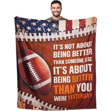 Couvertures de Football pour Garçons, Couverture Douce Légère Douce Lisse Imprimée, Couverture de Sport pour Fan de Football pour Voyage Anniversaire Noël 50 Pieds'' x 60 Pieds'