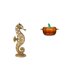thumbnail image 1 of Figura de calabaza de resina dorada para oficina, armario, dormitorio, sala de estar, chimenea, tapa de tarro de , estatua naranja, 1 of 8