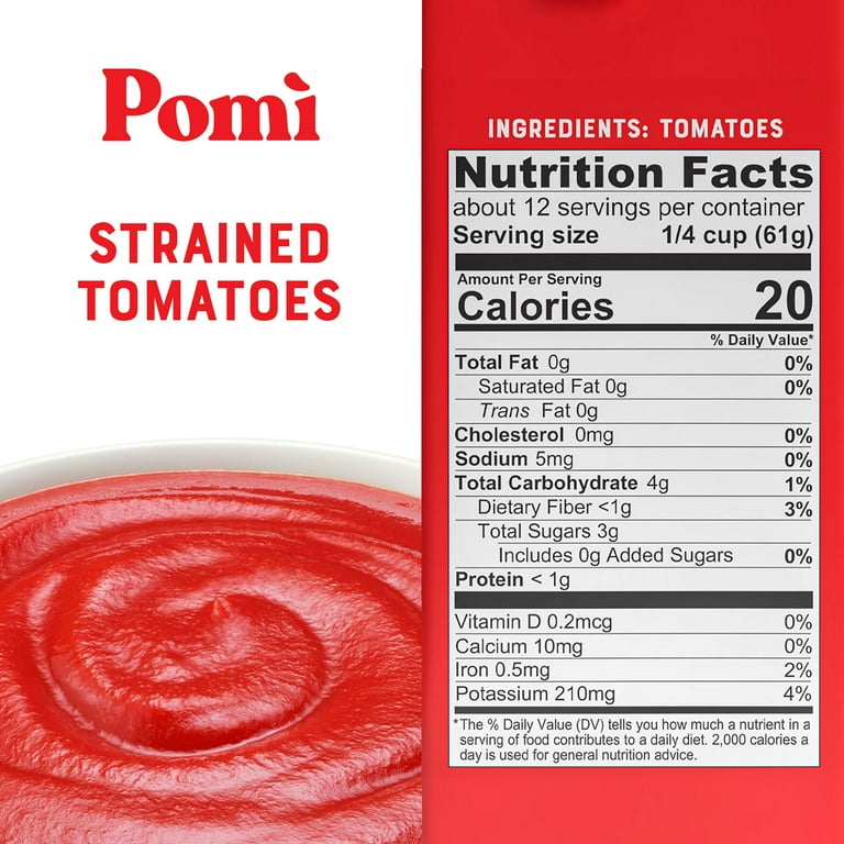 POM All Natural Strained Tomatoes 26.46 oz Gluten Free No
