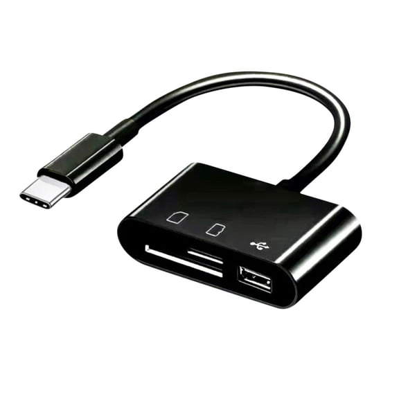 Card Reader, Zzbeans 3-in- OTG SD TF Card Reader, Simultaneous Dual Slot Portable Plug Play Memory Card Adapter for Phone PC Laptop