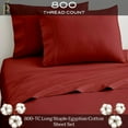 thumbnail image 2 of RV Short Queen 60" X 75" | 800-TC Egyptian Cotton Sheet Set 8 inch Deep Pockets - Made for RV - Burgundy Color, 2 of 7