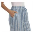 thumbnail image 4 of Briggs Ladies' Linen Blend Pull-On Pant Blue Stripe, Large, 4 of 6