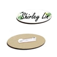 thumbnail image 6 of AQFZ 10Pcs/Set DIY Oval Name Badge with Pin Office Workers Students Employee ID Name Tag Holder Lightweight Wooden Work Clothes Brooch Pin Kit, 6 of 8