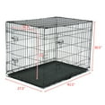 thumbnail image 7 of 42 Inch Dog Crate with Plastic Tray, Folding Metal Dog Cage with Divider and Removable Handle, Portable Pet Kennel for Indoor and Outdoor, Black, 7 of 7