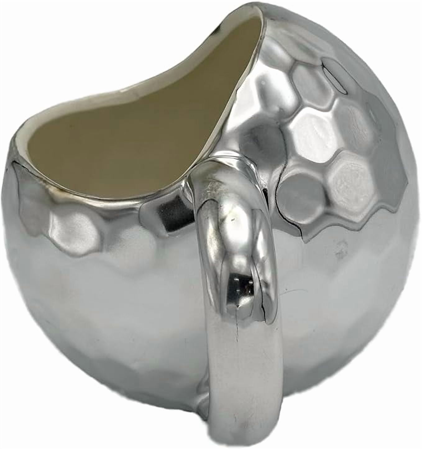 Island Dogs 22 oz Giant Disco Ball Ceramic Coffee Mug – Metallic Silver Mirror Ball Mug, Funny Gag Gift for Coffee Lovers, Unique Kitchen Accessory, Perfect for Parties or Daily Use