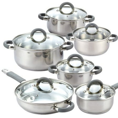 Cook N Home 12-Piece Stainless Steel Cookware Set