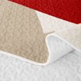 thumbnail image 5 of Homewish Minimalism Beige Red Quilt Full,Classic Abstract Geometric Full Bedspread Sets,3-Piece, 5 of 7