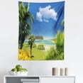 thumbnail image 1 of Beach Tapestry, Paradise Beach with Palm Trees in Exotic Island Happiness Coastal Nature Image, Fabric Wall Hanging Decor for Bedroom Living Room Dorm, 5 Sizes, Multicolor, by Ambesonne, 1 of 1