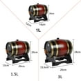thumbnail image 3 of Tonneau en Bois 1,5 L/3 L Tonneau Rétro pour Whisky Seau à Vin Rouge Grande Capacité Contenant de Rangement avec Robinet Accessoires pour Fabrication de Vin 1,5 L Rouge Vin, 3 of 6