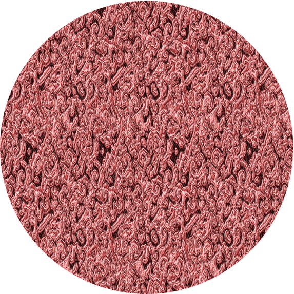 Ahgly Company Machine Washable Indoor Round Transitional Pastel Red Pink Area Rugs, 3' Round