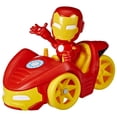 thumbnail image 3 of Marvel Spidey and His Amazing Friends Iron Man Action Figure and Iron Racer Car, 3 of 9