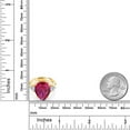 thumbnail image 3 of Gem Stone King 18K Yellow Gold Plated Silver Red Created Ruby and Lab Grown Diamond Engagement Ring for Women | 10.36 Cttw | Pear Shape 16X12MM | Gemstone July Birthstone | Size 6, 3 of 5