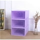 thumbnail image 2 of Caja de almacenamiento de zapatos transparente plegable, organizador de zapatos apilable de plástico, 1 ud., 2 of 8