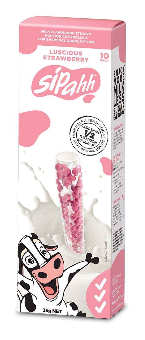 Milk Flavoring Straws Spah Strawberry Flat Top 10 Pack