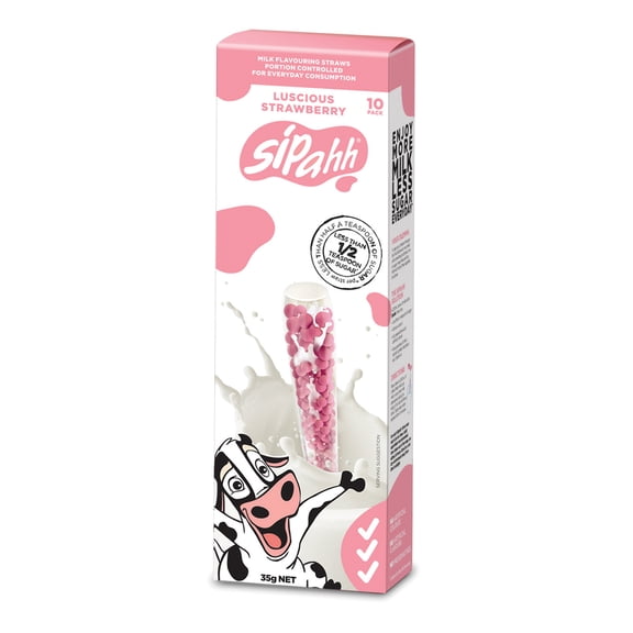 Milk Flavoring Straws Spah - Strawberry - Flat Top- 10 Pack