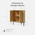 thumbnail image 2 of Fluted Corner Cabinet, Modern Small Corner Floor Cabinet with 2 Doors and 2-Tier Shelves, Freestanding Narrow Organizer for Living Room Kitchen Bathroom, Natural Oak, 2 of 9