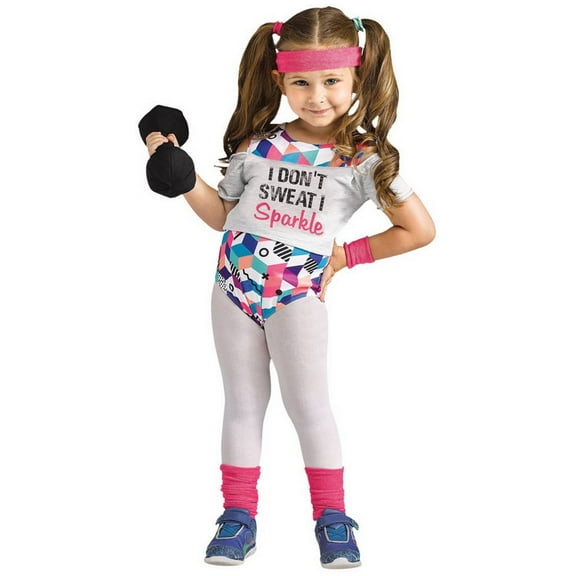 Fun World Little Miss Fit Girl's Halloween Fancy-Dress Costume for Toddler, Regular XL