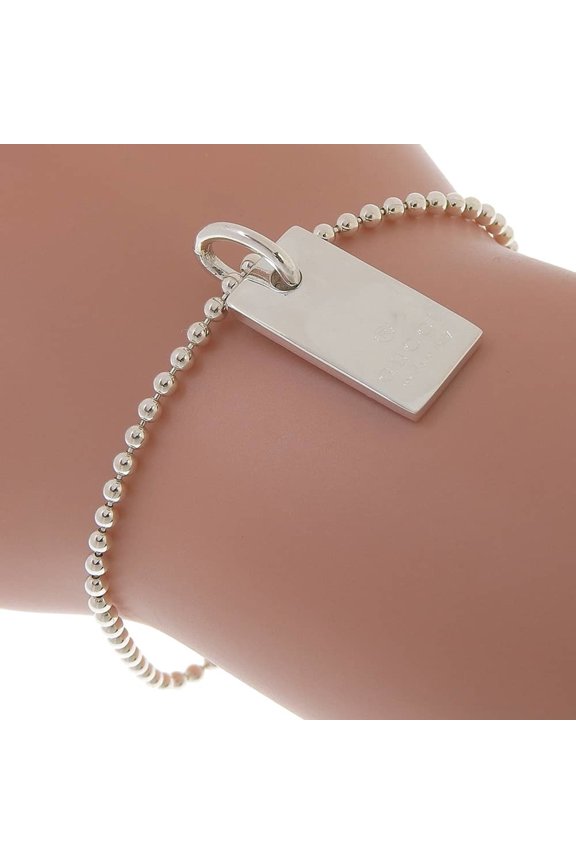 Pre-Owned Gucci Bar Bracelet, Ball Chain, Sterling Silver 925, Approx. 7.1g, Unisex