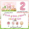 thumbnail image 6 of Sursurprise Pink Farm Animals 2nd Birthday Decorations for Girl, Oink Baa Moo I am Two Banner Backdrop, Number 2 Balloon, Farm Yard Party Supplies, 6 of 6