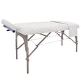 thumbnail image 6 of Flannel 100% Cotton Massage Table Sheets 3 Pieces Fitted Flat & Face Cover Set Natural Color, 6 of 8