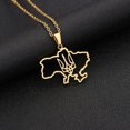 thumbnail image 3 of Ukraine Emblem Trident Necklace Ukrainian Symbol Map Necklace L3D7, 3 of 7