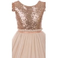 thumbnail image 3 of Toddler Girl Cap Sleeve Sequin Mesh Trim Birthday Pageant Flower Girl Dress USA Blush 2 KD 410 BNY Corner, 3 of 3