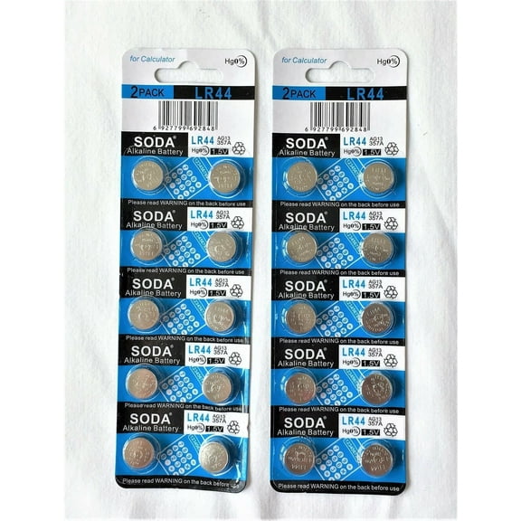 20 Alkaline Cell Button Batteries - Alkaline Cell - 357A - LR44 - AG13