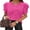 Pink, variant on Wiholl Short Puff Sleeve Sweaters for Women Knit Tops Crewneck Tops Casual Fall Sweaters Brown Tops for Women