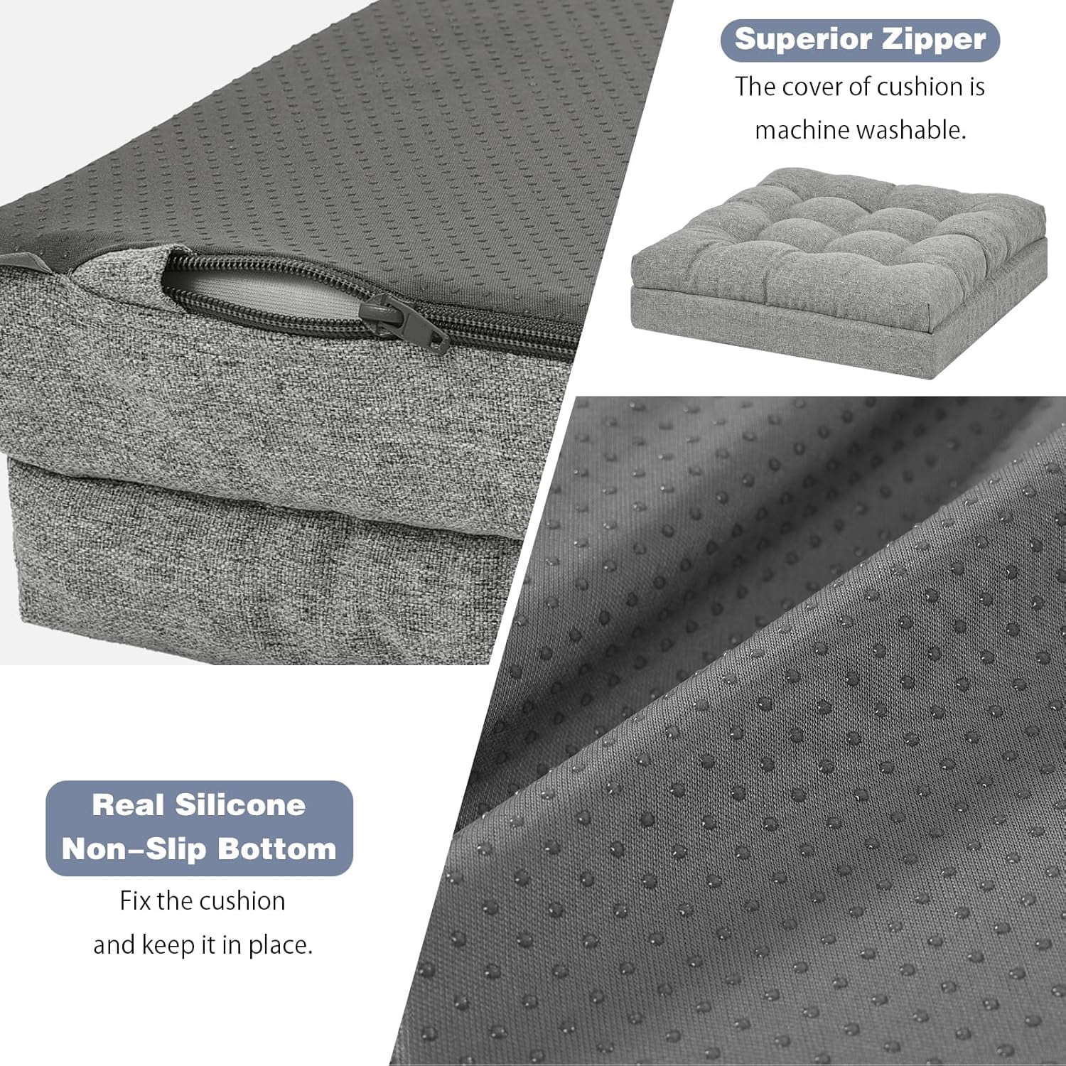 Large Memory Foam Recliner Cushions for Elderly, 20x20x5 Inch Thick Dual-Layer Patent Design Non-Slip Recliner Seat Cushion for Couch for Easy to Stand Up & Reduce Hip & Lumbar Pain, Brown