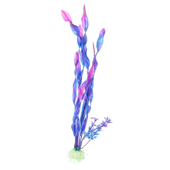 Unique Bargains 1 Pcs Fish Tank Aquarium Decorations Artificial Plants Plastic Artificial Water Plants Grass Purple 31cm