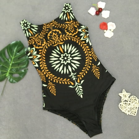 

Finelylove Swimsuits For Women Push-Up Sport Bra Style Bikini Black L
