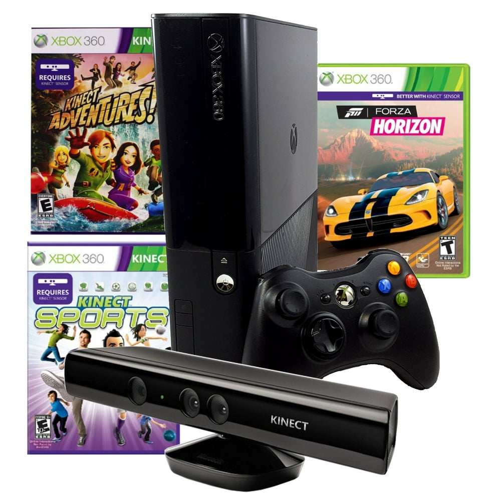 Refurbished Xbox 360 E 4gb Console Forza Horizons Kinect Sports and 