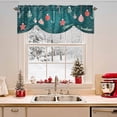 thumbnail image 2 of Merry Christmas Tie Up Valances Curtain, Decorative Balls Candy Stars Green Texture Adjustable Rod Pocket Short Window Treatment Tie Up Curtains Valances for Kitchen Living Room Bathroom 42x12 Inches, 2 of 9