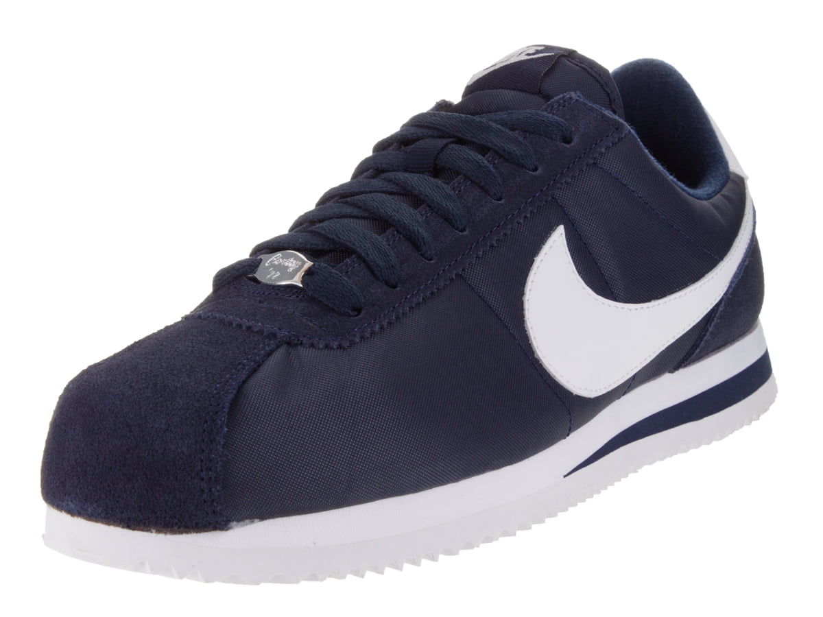 bruja difícil de complacer Montgomery Nike Men's Cortez Basic Nylon Obsidian/White/Metallic Silver Casual Shoe -  Walmart.com