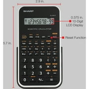 Sharp EL-501XBWH Scientific Calculator, Black