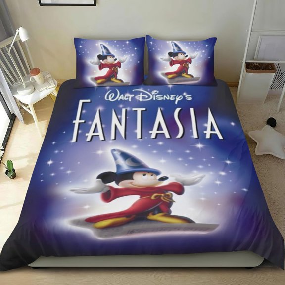 Fantasia Themed Bed Sheet Set Three Piece Set 53x79 Inches Comfortable And Skin Friendly Unique Design Creating A Star Studded Night Home Decor Gifts For Family Friends fans