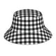 thumbnail image 1 of Balery Black White Plaid Sombreros para el sol para hombre y mujer, sombrero de pescador con UPF 50+, 1 of 6